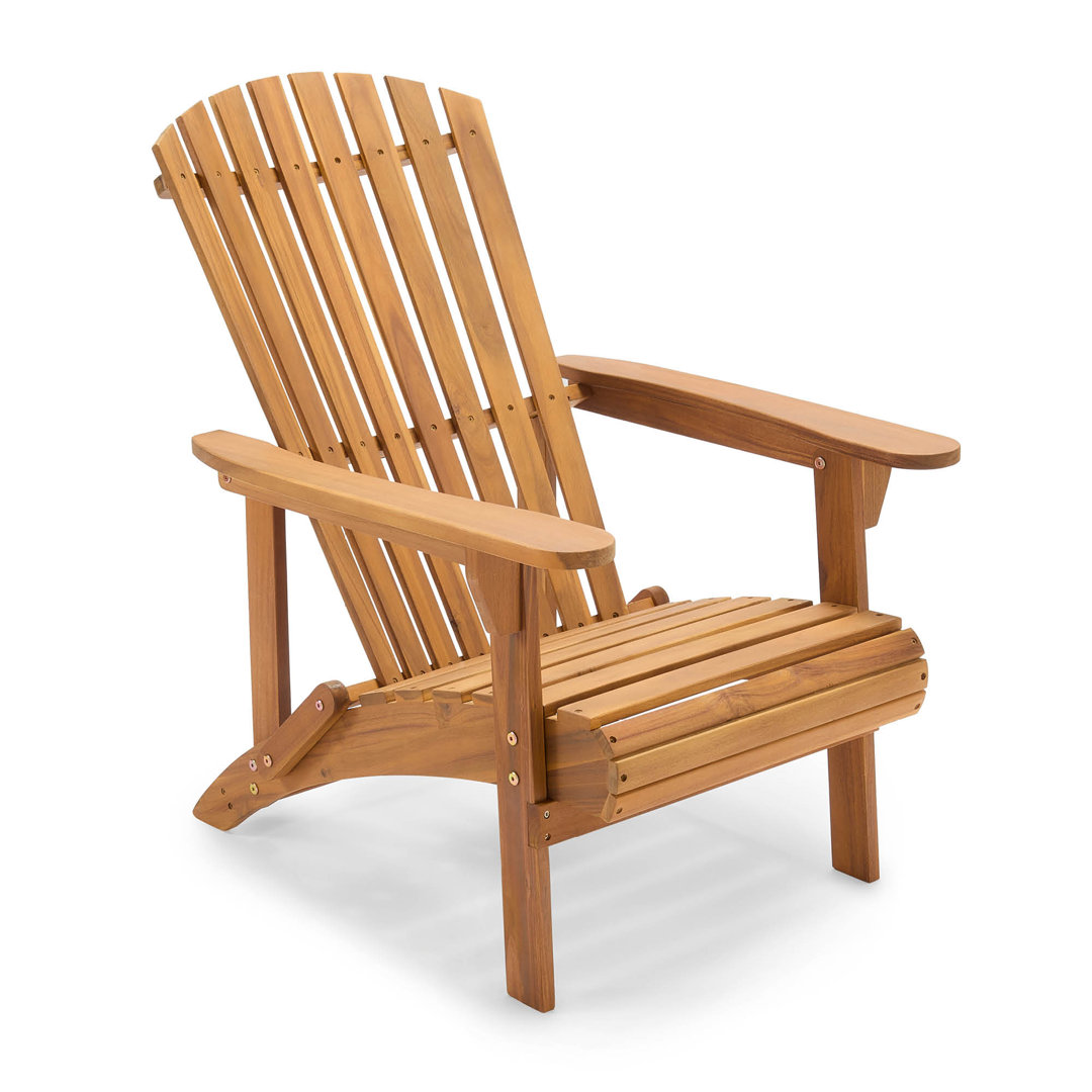 VonHaus Hudson Wooden Adirondack Garden Chair Brown 90cm H X 68.5cm W X 88cm D